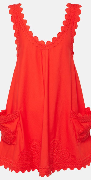 juliet dunn embroidered cotton poplin mini dress Juliet Dunn Women's Poplin Low Back Ric Rac Embroidered Dress