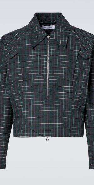 Kiko Kostadinov - Kraner checked cropped cotton-blend blouson