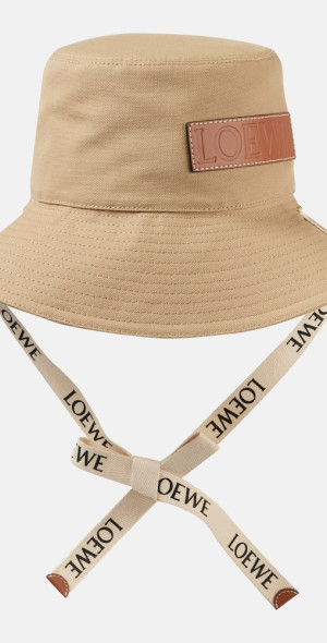 LOEWE Bucket Hat – Adjustable Cotton Logo Strap Hat Loewe Beige size 57 cm in Cotton - 53008562 main image 3