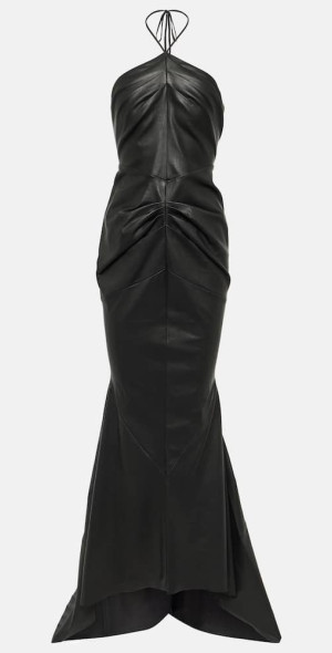 knee length dresses for ladies Draped midi dress in leather  Rabanne