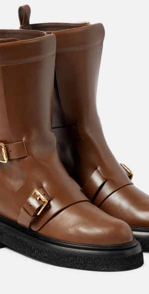 Max Mara - Bucklesboot leather ankle boots display picture 1