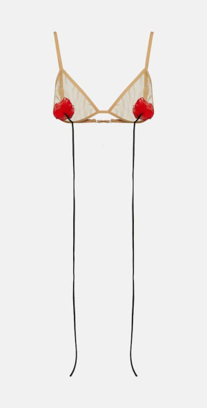 Nensi Dojaka - Floral-appliqu mesh bra