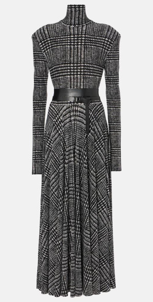 Norma Kamali - Belted checked midi dress Norma Kamali - Belted checked midi dress