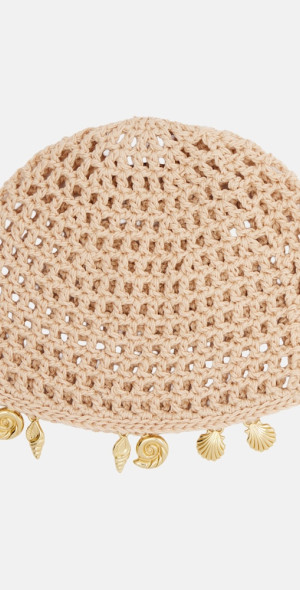 Oséree Embellished Crochet Cotton Hat