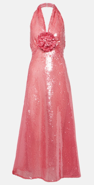 red sequin dress long sleeve AMANI Long Sleeve Sequin Gown