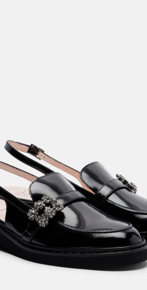 Roger Vivier - Viv' Rangers leather slingback loafers