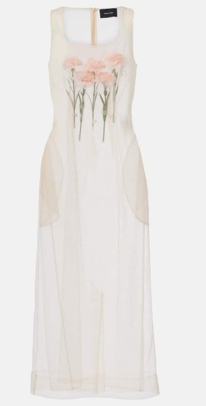 Simone Rocha - Floral-appliquÃ© tulle midi dress