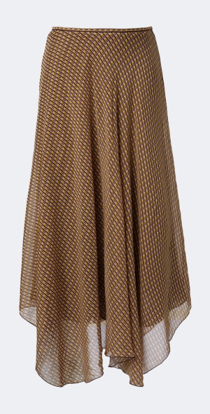 Sir Cooper Asymmetric Printed Maxi Skirt