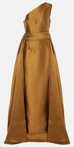 Solace London - Charo one-shoulder twill gown Solace London - Charo one-shoulder twill gown