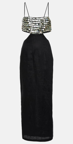 knee length dresses for ladies LINEN SEQUIN MINI DRESS main image 1