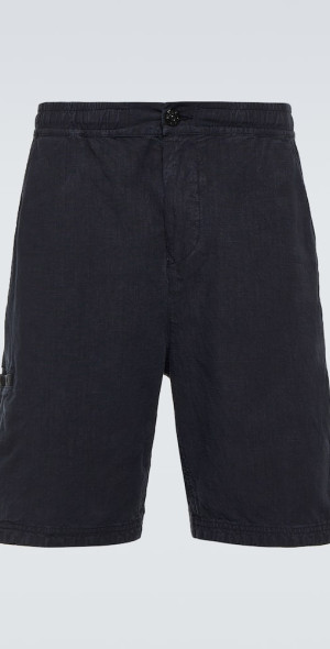 Stone Island - Compass linen-blend Bermuda shorts