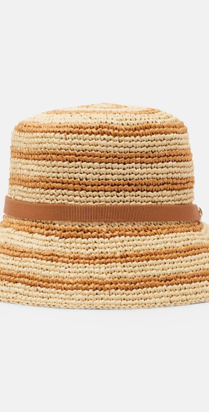 Valentino Vlogo Raffia Bucket Hat