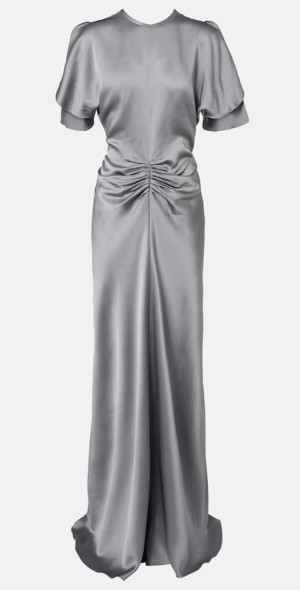 victoria beckham gathered open back satin maxi dress Victoria Beckham Gathered Open-Back Maxi Dress - Black