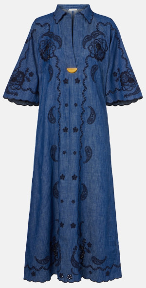 green emerald velvet dress Zimmermann Anneke Swing Maxi Dress Indigo Paisley