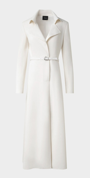 Akris - Belted Fit-Flare Wool Double Face Midi Dress
