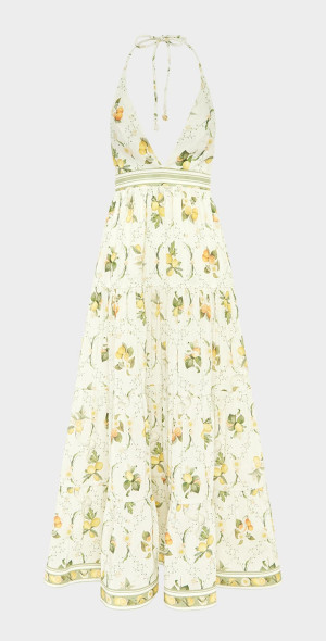 aqua blu australia evelyn backless halter maxi dress Color:Lime Green spring-racing-2025 Blue Gingham Maternity Nursing Bergdorf goodman