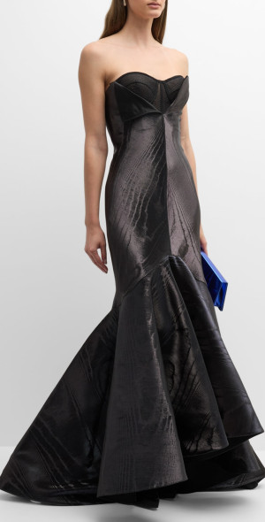 Bach Mai - Strapless Open-Chest Bustier Trumpet Gown