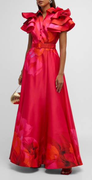 open lace back dress Off-The-Shoulder Ruched Crepe Evening Gown  Elilhaam