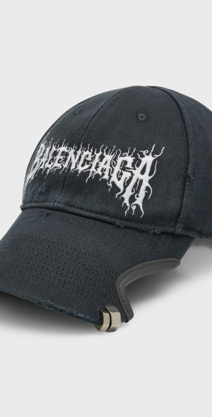 Balenciaga - Men's Distressed Metal Logo Baseball Cap