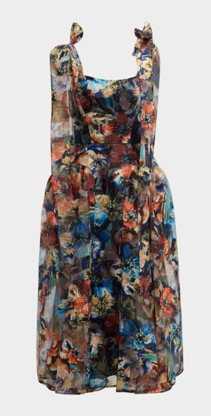 Black Halo - Leila Metallic Floral Jacquard Midi Dress