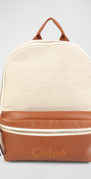 Chloe - Girl's Canvas and Leather Backpack
