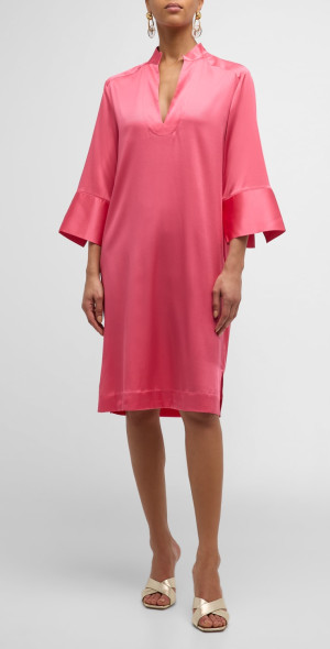 ribbed slit midi dress Peach Ribbed Knit Side Slit Maternity Midi Dress