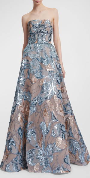 embroidered dress prom Embroidery Glitter A-Line Women Formal Dress by GLS by Gloria main image 1