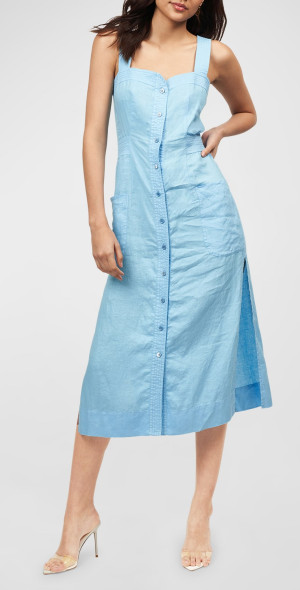 knee length dresses for ladies Equipment Vera Midi Dress, Blue / 2