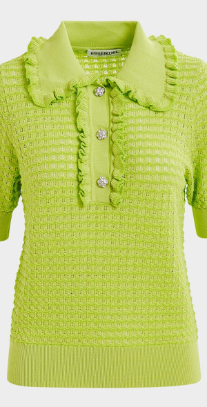 Essentiel Antwerp Polo With Bow in Combo Nectarine main image 1