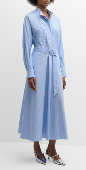 white christmas dresses Evi Grintela Valerie Shirt Dress in Blue and White Sea Shell Print main image 0