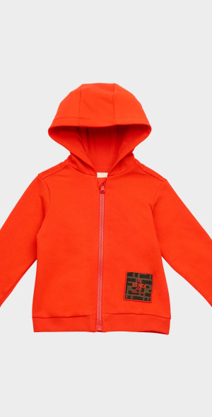 Fendi Kid's Logo-Print Hoodie W/ Monogram Patch, Size 6M-24M
