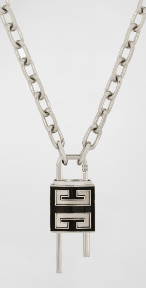 Givenchy - Men's Leather 4G-Lock Pendant Necklace