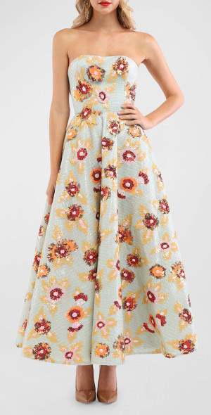 helsi liliana strapless floral appliqu stretch sequin midi dress Helsi Liliana Strapless Floral Appliqu Stretch Sequin Midi Dress - Dresses  | Facebook Marketplace