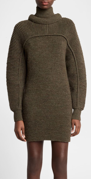 Isabel Marant - Hilde Pleated-Knit Turtleneck Mini Sweater Dress