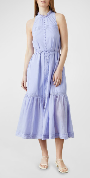 JOSLIN - Audrey Sleeveless Flounce Poplin Midi Dress
