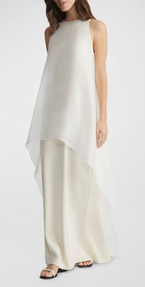 lafayette 148 new york sleeveless pleated a-line maxi dress Size:US size 10 Crafted from 100 percent cleanup-2026-08-26 Lauren Ralph Lauren twist-back