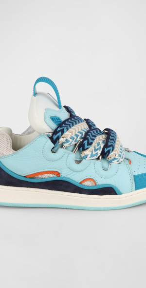 Lanvin Boy's Curb Leather Chunky Low-Top Sneakers, Kids