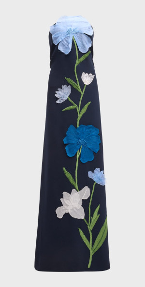 blue dress for baby girl Lela Rose Blue/White Floral Print Dress, Large – Radbird main image 0