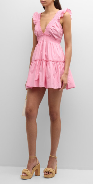 poplar flutter sleeve mini dress LoveShackFancy