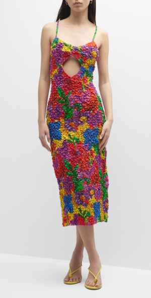 knee length dresses for ladies Mara Hoffman Easy Button Down Midi Dress Multicolor Printed Size Mediu –  Celebrity Owned main image 0