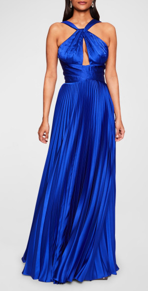 green emerald velvet dress I.H.F Long Pleated Trapeze Dress with Shoulder Cape
