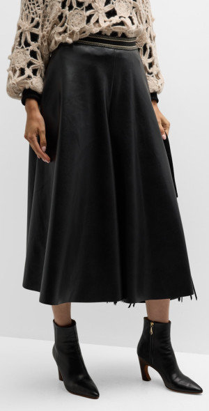 Mes Demoiselles - Buzzer Wide-Leg Faux Leather Pants