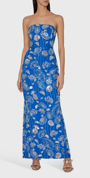sachin and babi light blue dress MILLY Kyla Floral Embroidered Dress