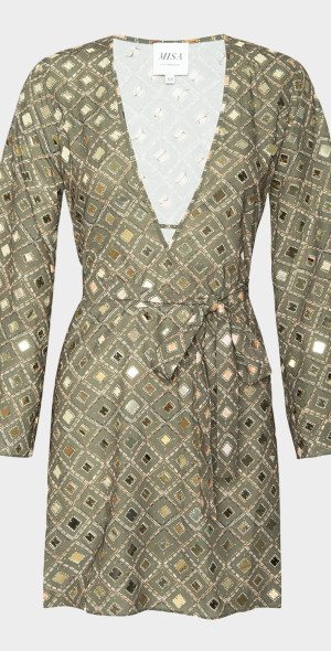 MISA Los Angeles Nuala Mirrored Tile Mini Dress