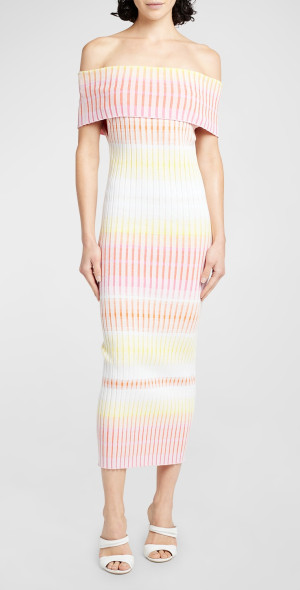 Missoni - Off-The-Shoulder Rib Midi Dress