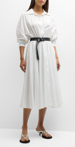 open lace back dress Norma Kamali Oversized NK Shirt Dress