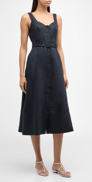 belted a line midi dress Belted Trench Midi Dress – F A R I D A