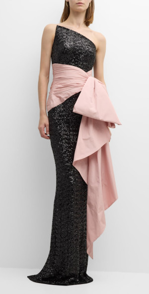 pamella roland sequin dress PAMELLA ROLAND: Ombre Signature Sequin Gown