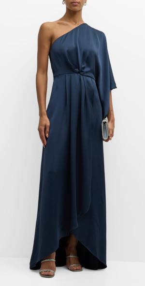 one shoulder kimono sleeve dress Boho Printed One-Shoulder Kimono-Style Maxi Dress Likemychoice