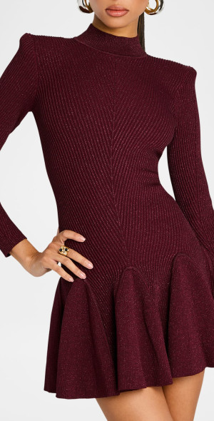 retrofete sydonie sparkly knit mock-neck mini dress QuietMonogram
